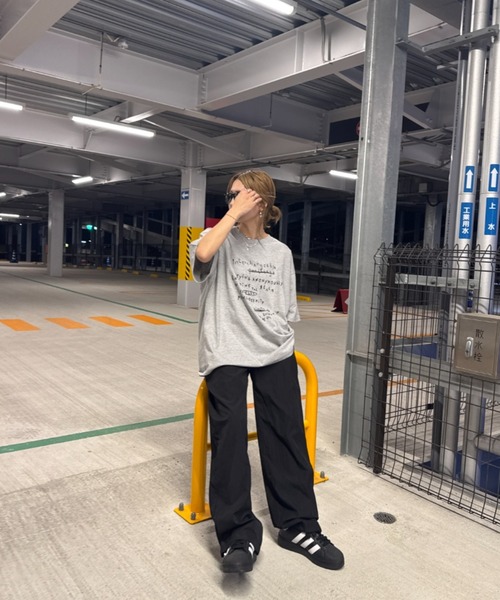 tシャツ 手書き風メッセージTシャツ(chiica select) / プリントTシャツ ロゴTシャツ オーバーサイズ ビックシルエット 半袖 クルー I-SOOK tシャツ 手書き風メッセージTシャツ(chiica select