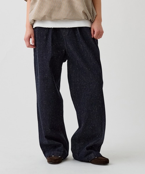 WETTEMPT ワイドパンツ ジーンズ 2TUCK COLOR NEP DENIM / ツータック