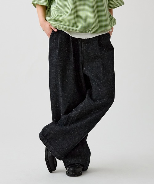 WETTEMPT ワイドパンツ ジーンズ 2TUCK COLOR NEP DENIM / ツータック