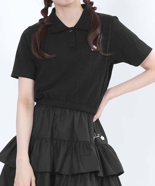 MARY QUANT 黒 ポロシャツ 半袖 0091884953.jpg