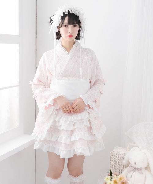 浴衣ドレス♡レディース DearMyLove 浴衣 総レースリボン浴衣ドレス レディース