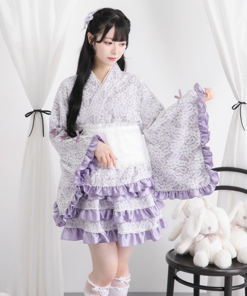 夢展望 フリル 浴衣 浴衣ドレス 楽天市場】【SALE】 肩レースフリル浴衣 : 夢展望 YUMETENBO