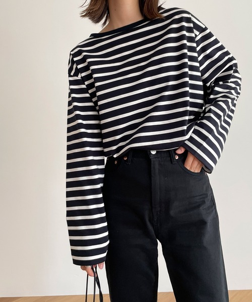 「CANAL JEAN」 「red chop works」長袖カットソー 38 ネイビー レディース