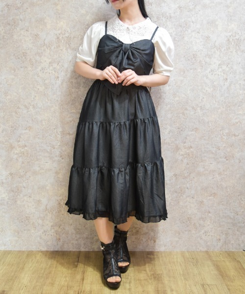 axes femme ワンピース ビッグリボンティアードワンピース