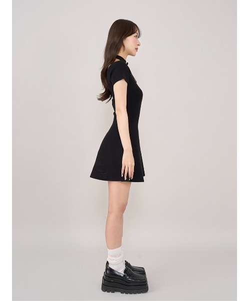 Darich（ダーリッチ） ワンピース アメスリレースフレアニットミニ