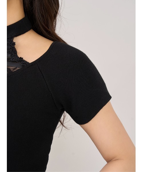 Darich（ダーリッチ） ワンピース アメスリレースフレアニットミニ