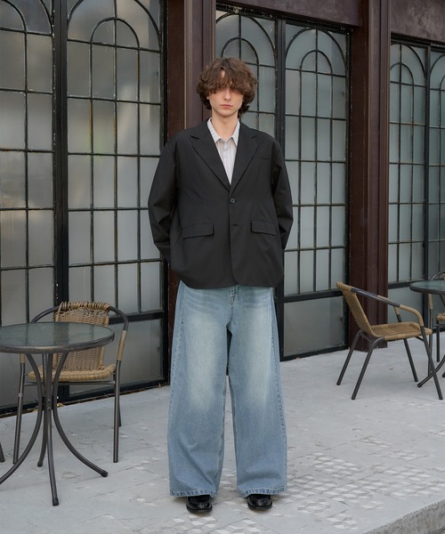 「Regen Glanz」 加工デニムパンツ LARGE ブルー メンズ