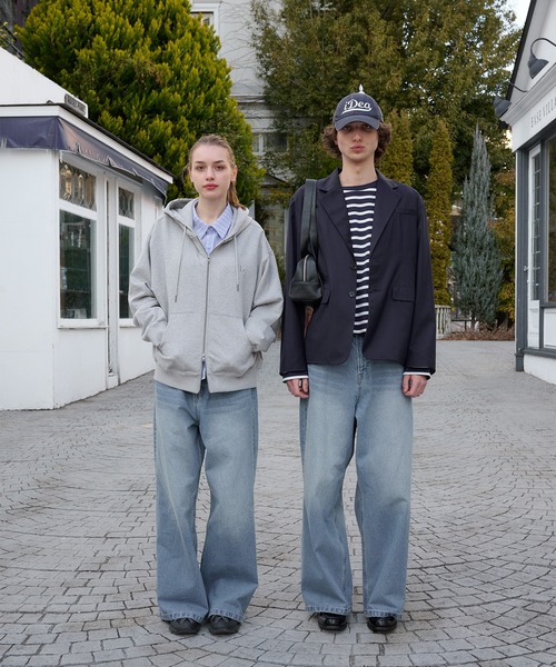 「Regen Glanz」 加工デニムパンツ LARGE ブルー メンズ
