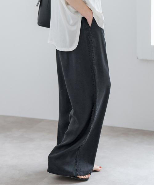スピックアンドスパン レースパンツ Spick＆Span スラックス パンツ レースラインパンツ レディース