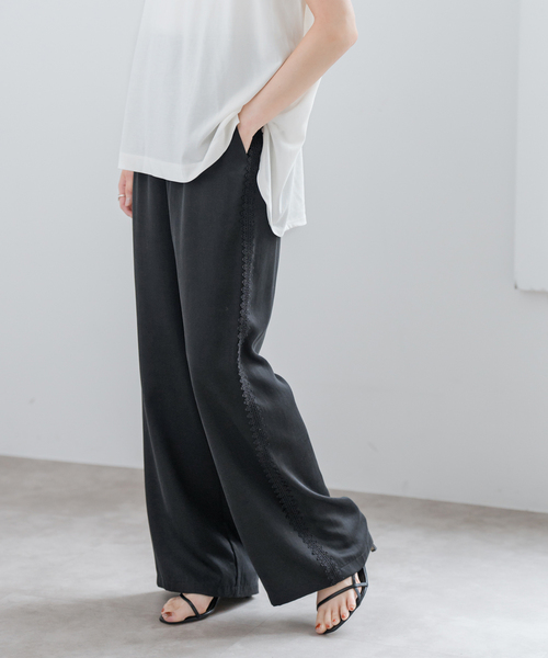 Spick＆Span スラックス パンツ レースラインパンツ レディース