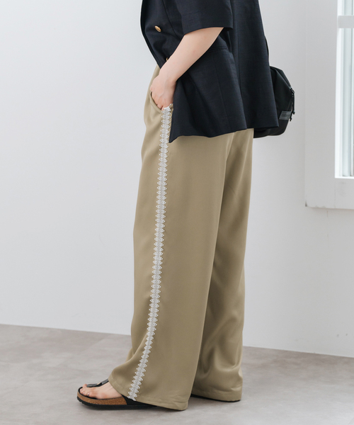 Spick＆Span スラックス パンツ レースラインパンツ レディース