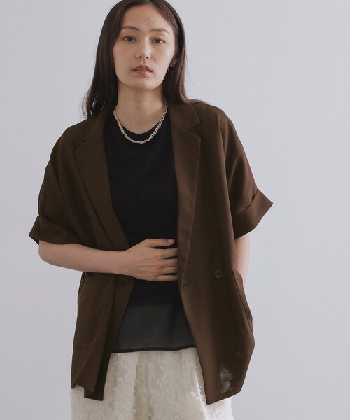 新品未使用タグ付き♡OPAQUE.CLIP メッシュテーラードジャケット OPAQUE.CLIP（オペークドットクリップ） ジャケット テーラード