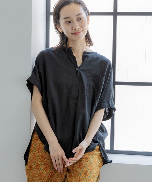 「niko and...」 半袖ブラウス LARGE ベージュ レディース