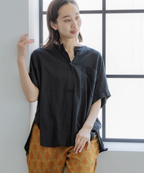 「niko and...」 半袖ブラウス LARGE ベージュ レディース