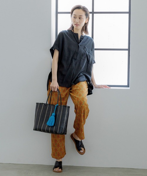 「niko and...」 半袖ブラウス LARGE ベージュ レディース