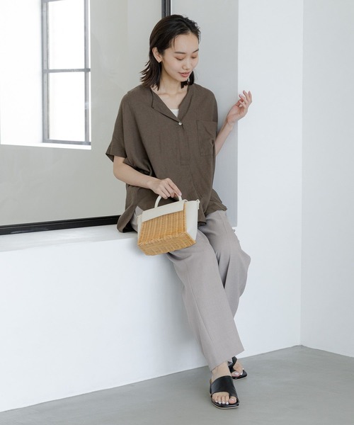 「niko and...」 半袖ブラウス LARGE ベージュ レディース