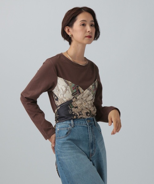 LEPSIM（レプシィム） tシャツ スカーフビスチェ風長袖プルオーバー 603885 レディース : ZOZOTOWN Yahoo!店 ...