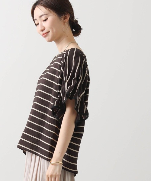 「Gready Brilliant」 「favori」半袖ブラウス FREE ホワイト×ブラック レディース_画像2