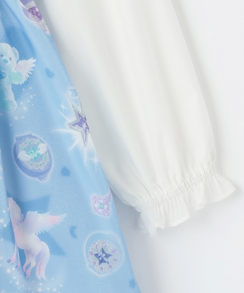 mezzo piano ワンピース マジカル柄ワンピース ＆ブラウスセット