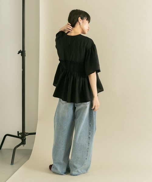 「KBF」 7分袖ブラウス ONE ブラック レディース_画像8