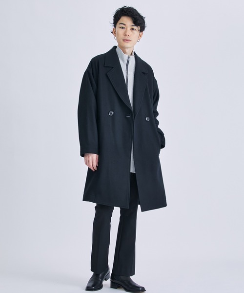 「SHAREEF」 チェスターコート 1 グリーン メンズ_画像2