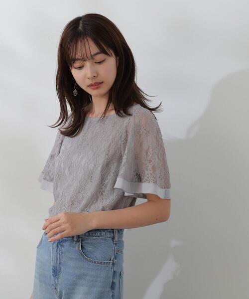 「PROPORTION BODY DRESSING」 半袖ブラウス MEDIUM グレー レディース_画像5