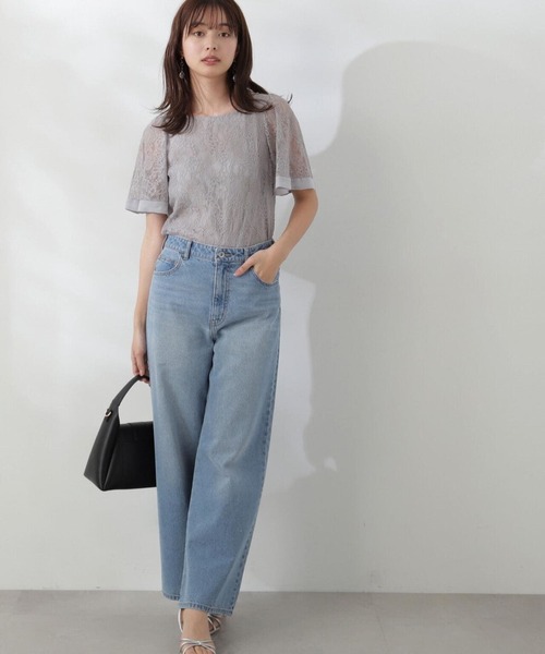 「PROPORTION BODY DRESSING」 半袖ブラウス MEDIUM グレー レディース_画像7