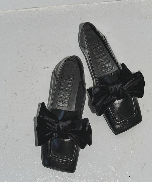 ルタロン（LE TALON）/GRISEワイドスクエアビッグリボンローファー Le Talon GRISE（ル タロン グリーズ） ローファー GRISEワイド