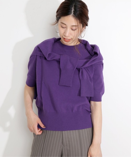 「VERMEIL par iena」 半袖ニット 38 ベージュ レディース_画像6