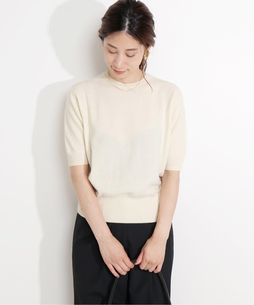 「VERMEIL par iena」 半袖ニット 38 ベージュ レディース_画像7