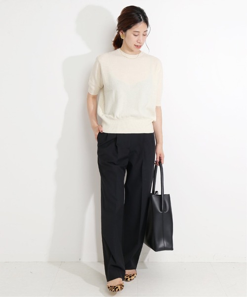 「VERMEIL par iena」 半袖ニット 38 ベージュ レディース_画像9