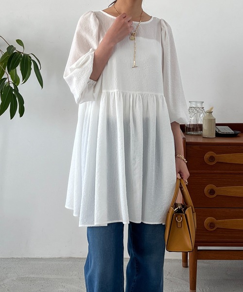 「un dix cors」 7分袖ワンピース FREE ブラック レディース_画像2