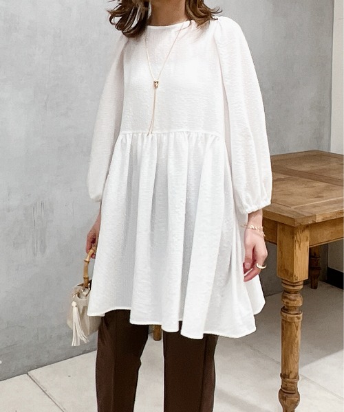 「un dix cors」 7分袖ワンピース FREE ブラック レディース_画像5