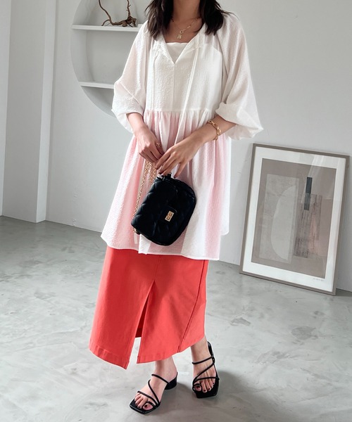 「un dix cors」 7分袖ワンピース FREE ブラック レディース_画像7