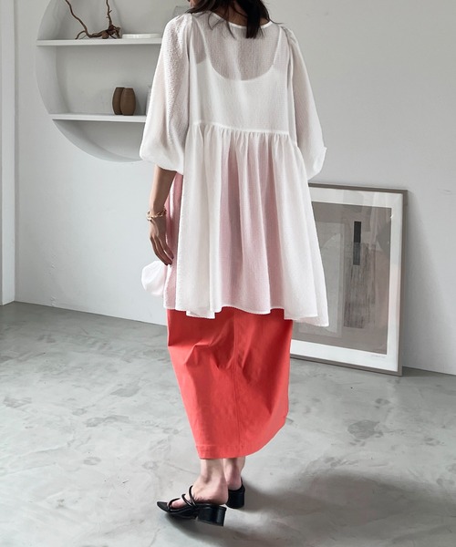 「un dix cors」 7分袖ワンピース FREE ブラック レディース_画像8