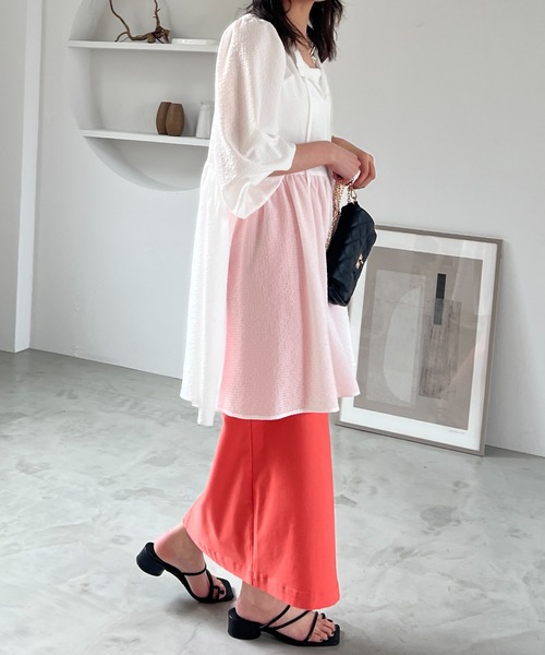 「un dix cors」 7分袖ワンピース FREE ブラック レディース_画像9