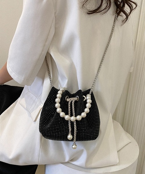 DRESS+（ドレスプラス） ハンドバッグ ラインストーンショルダーバッグ