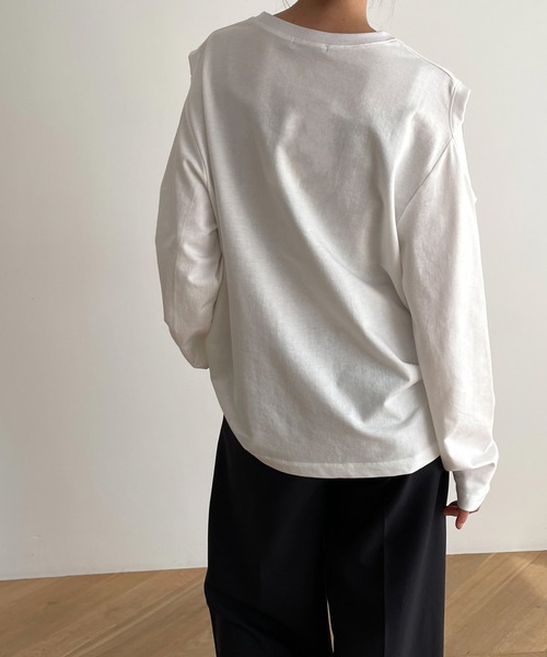 「CANAL JEAN」 長袖カットソー ONE SIZE ホワイト レディース_画像3