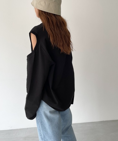 「CANAL JEAN」 長袖カットソー ONE SIZE ホワイト レディース_画像6