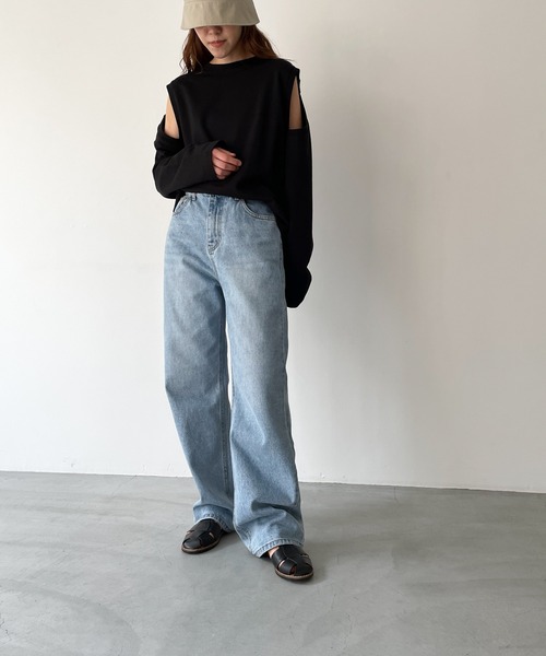 「CANAL JEAN」 長袖カットソー ONE SIZE ホワイト レディース_画像7