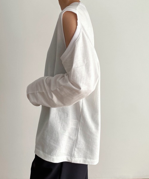 「CANAL JEAN」 長袖カットソー ONE SIZE ホワイト レディース_画像9