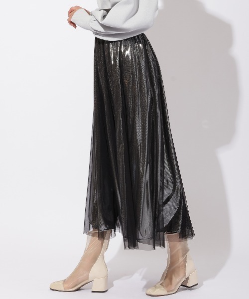 「AND COUTURE」 フレアスカート FREE シルバー レディース_画像2