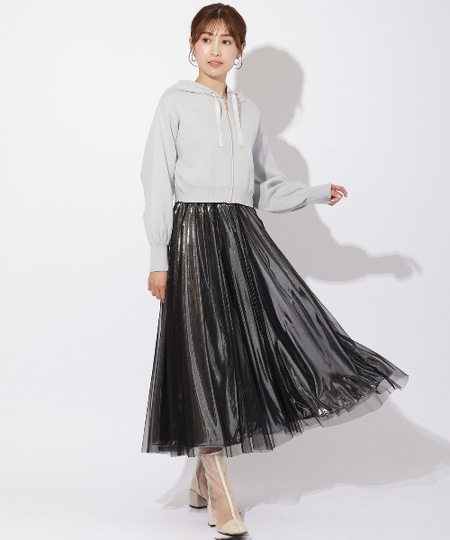 「AND COUTURE」 フレアスカート FREE シルバー レディース_画像6