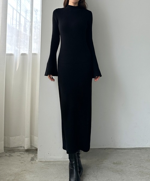 「Louere」 ニットワンピース SMALL ブラウン レディース_画像2