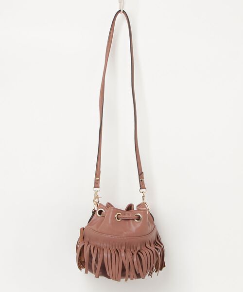 「HASHIBAMI」 フリンジショルダーバッグ - ブラウン レディース_画像2