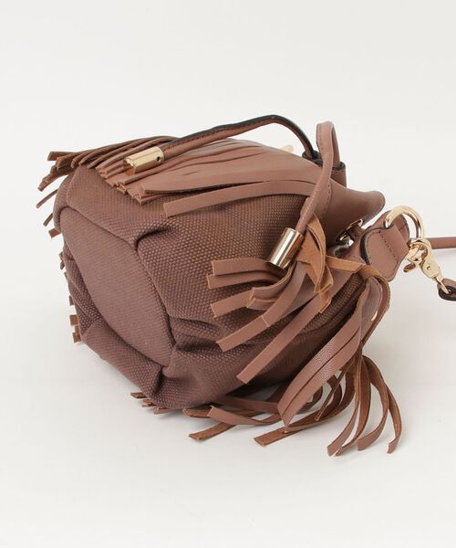 「HASHIBAMI」 フリンジショルダーバッグ - ブラウン レディース_画像3