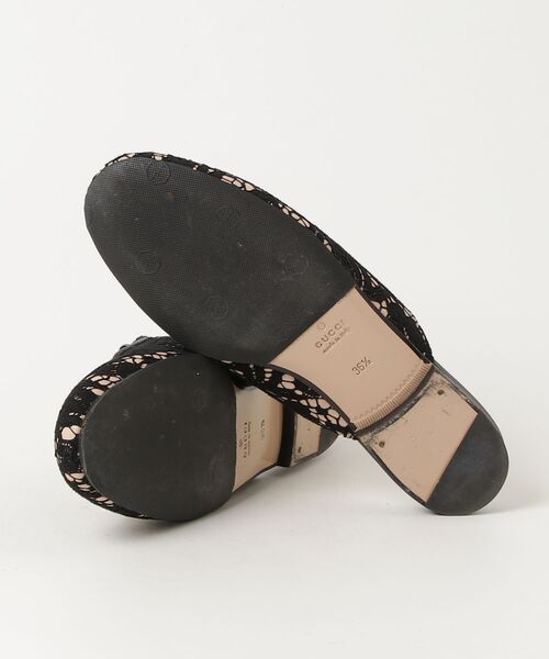 GUCCI（グッチ） レース ホースビット フラットサンダル 36.5 ブラック