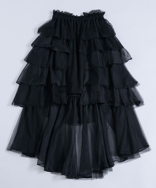 J1U by LA BELLE ETUDE フリルスカート FREE ブラック レディース