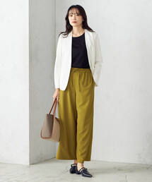 「COMME CA ISM」 ノーカラージャケット MEDIUM ホワイト レディースの画像2