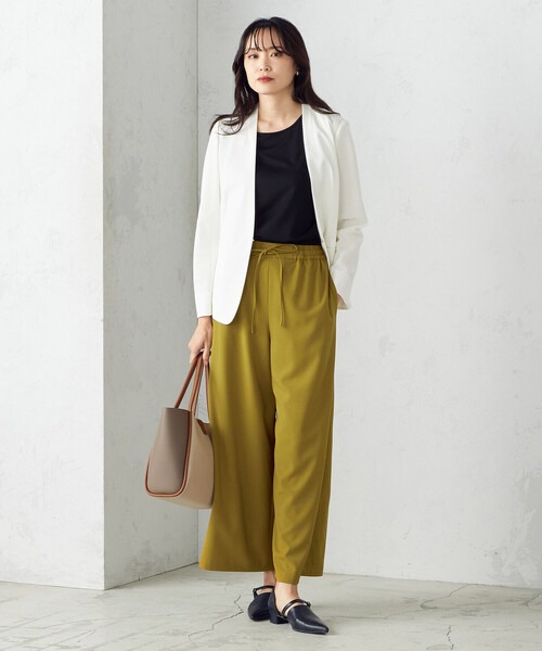 「COMME CA ISM」 ノーカラージャケット MEDIUM ホワイト レディースの画像2